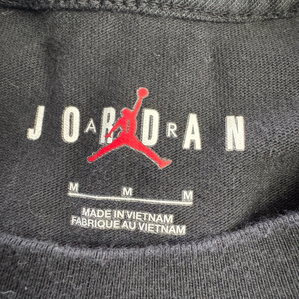 Nike Air Jordan Flight Essentials Holiday Black Red T Shirt Tee Santa Feet M - Picture 3 of 6